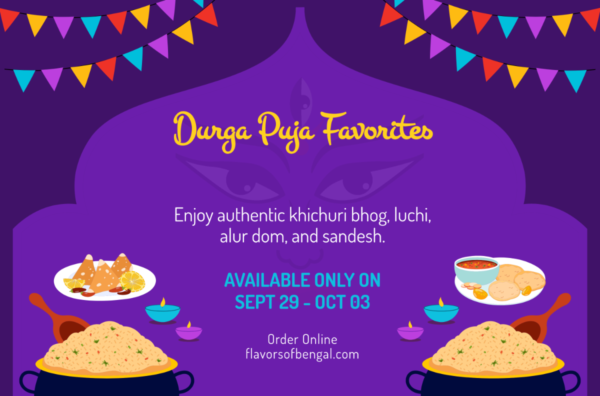 Creative Durga Puja Food Banner