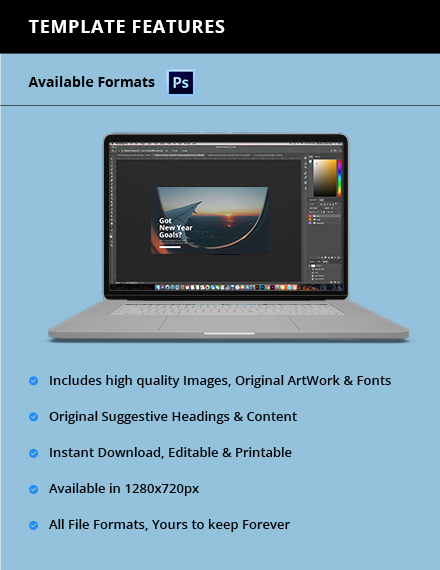 Free New Year Goals Youtube Thumbnail Template to Edit Online