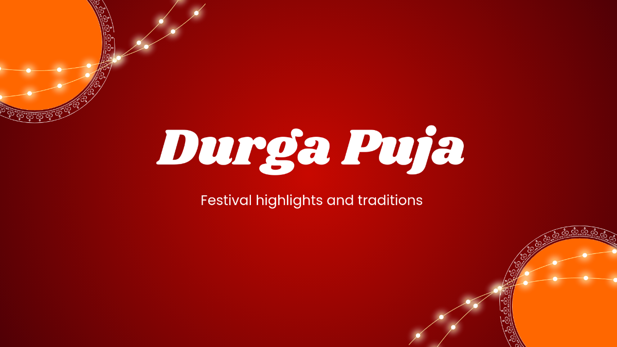 Free Blank Durga Puja Presentation Background Template to Edit Online