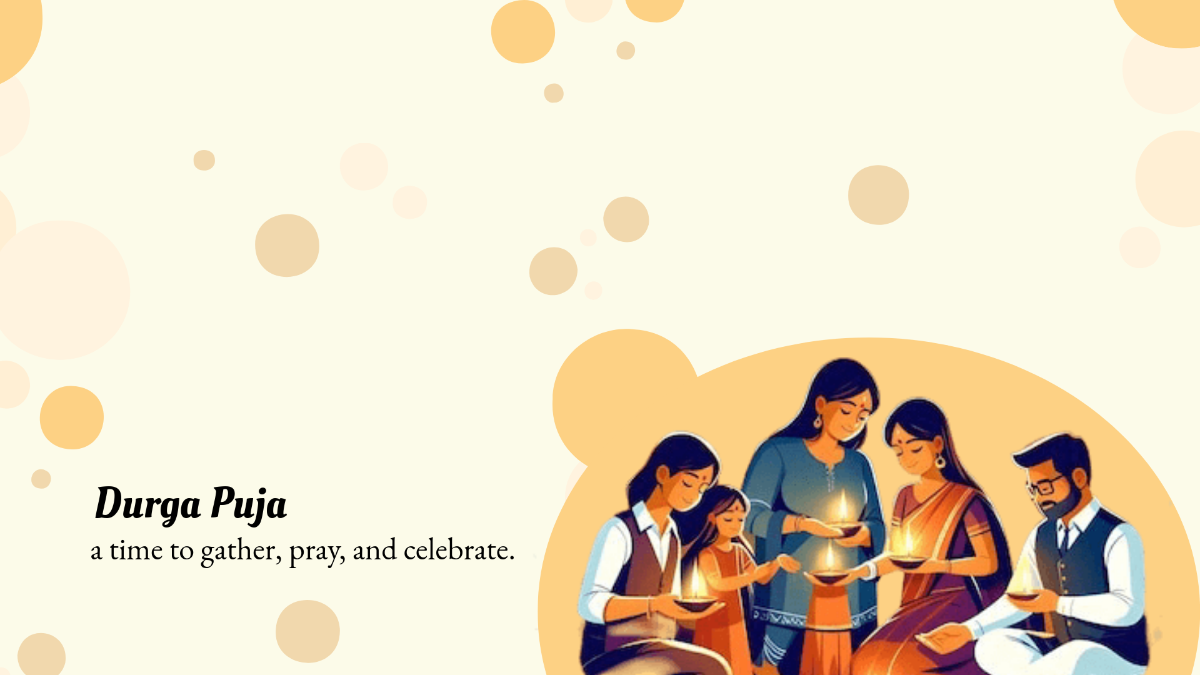 Free Modern Durga Puja Illustration Background Template to Edit Online