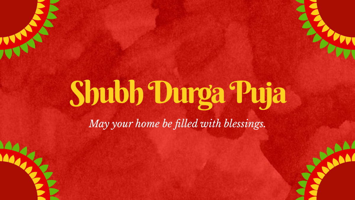 Free Shubh Durga Puja Background Template to Edit Online