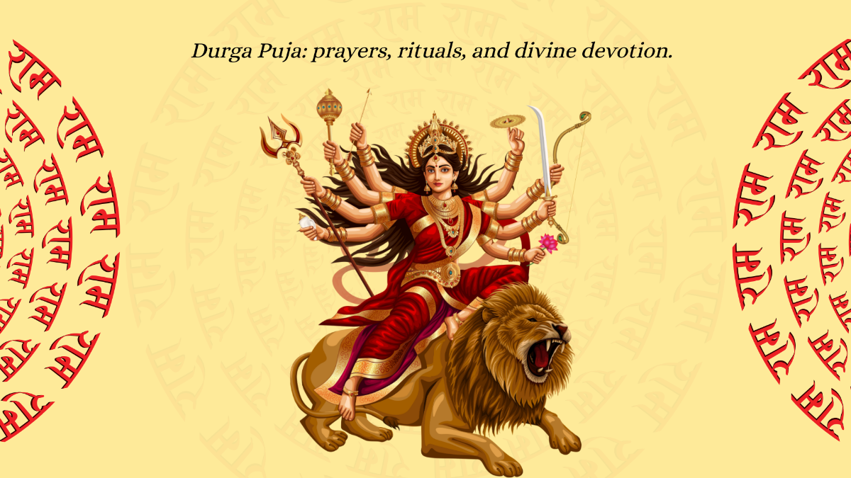 Free Religious Durga Puja Background Template to Edit Online