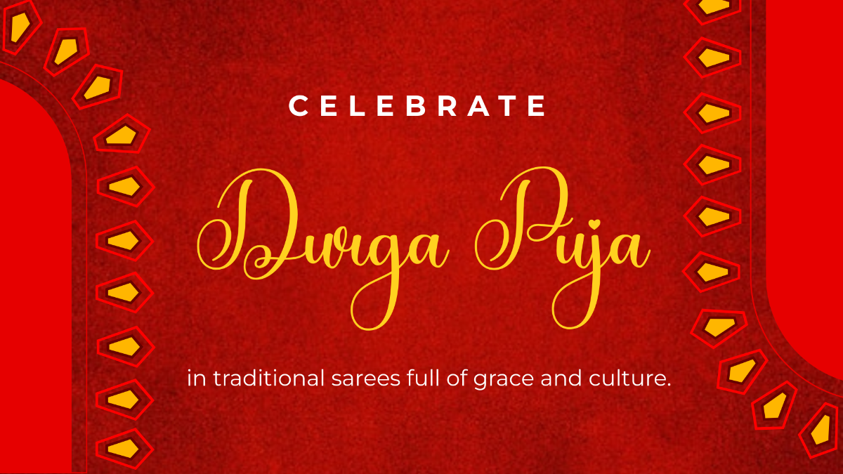 Free Durga Puja Sarees Background Template to Edit Online