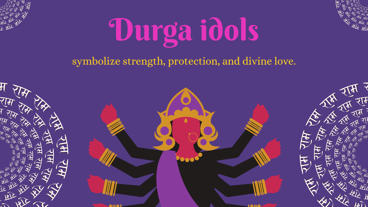 Free Durga Puja Idols Background Template to Edit Online