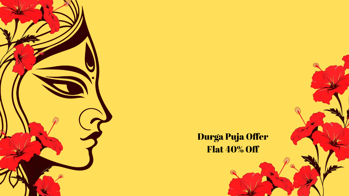 Free Simple Durga Puja Offer Background Template to Edit Online