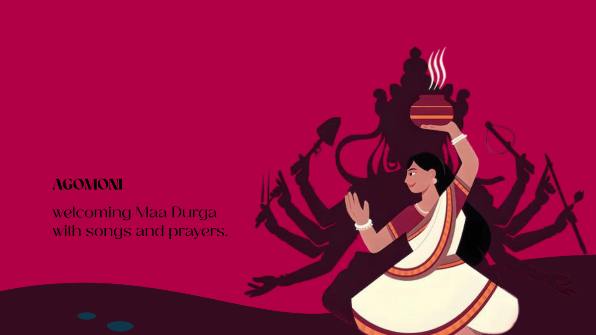 Free Durga Puja Agomoni Background Template to Edit Online