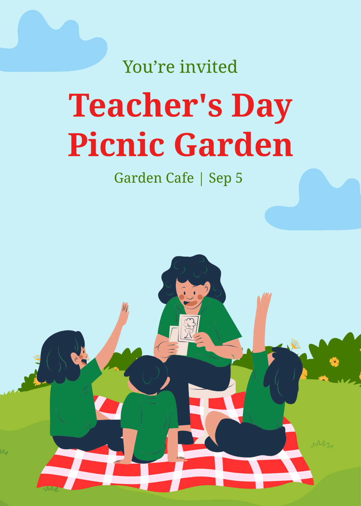 Free Printable Teachers Day Invitation Template to Edit Online