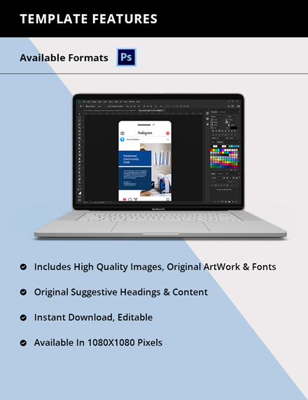 Free Hanukkah Invitation Instagram Post Template to Edit Online