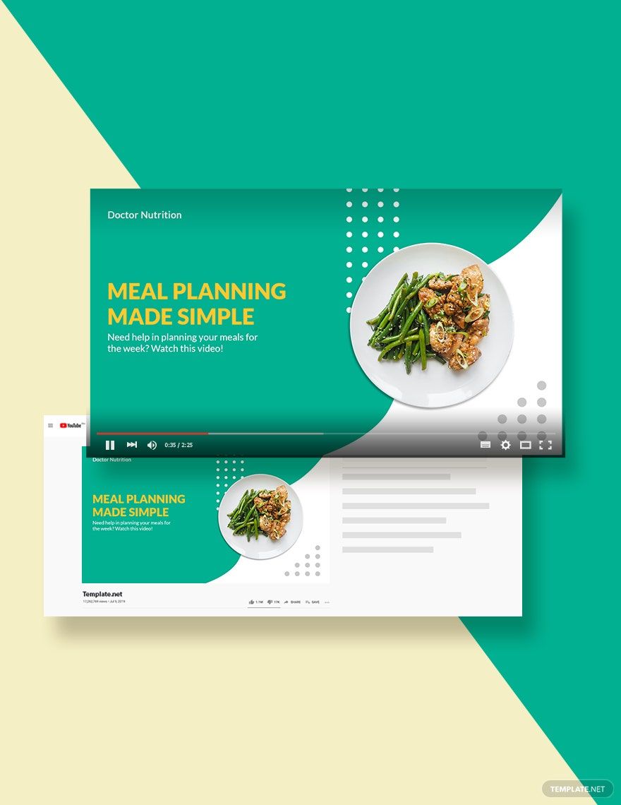 Meal Plan Food Youtube Thumbnail Template