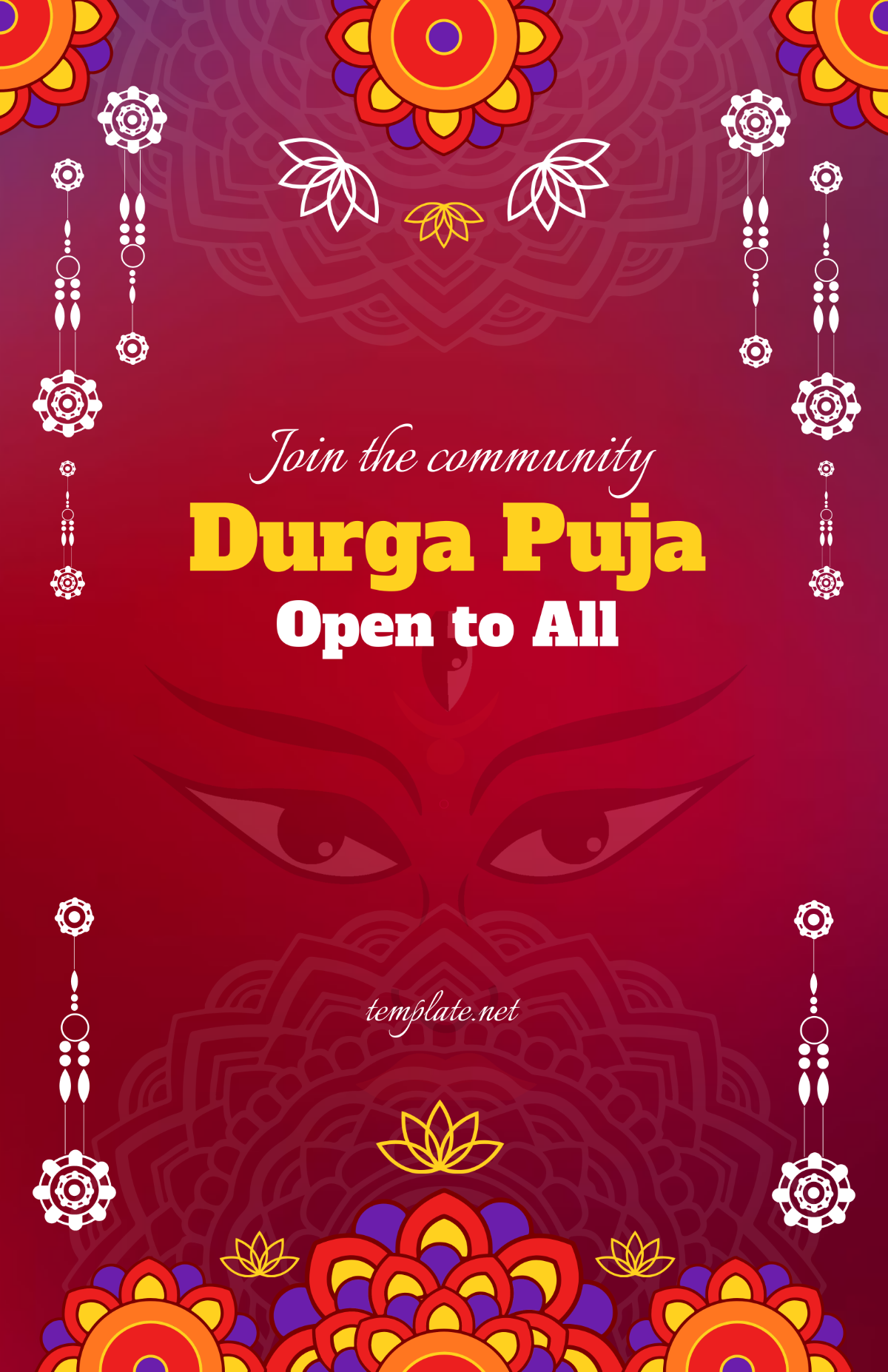 Free Sarbojonin Durga Puja Template to Edit Online