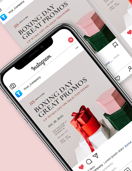 Free Boxing Day Instagram Post Template to Edit Online