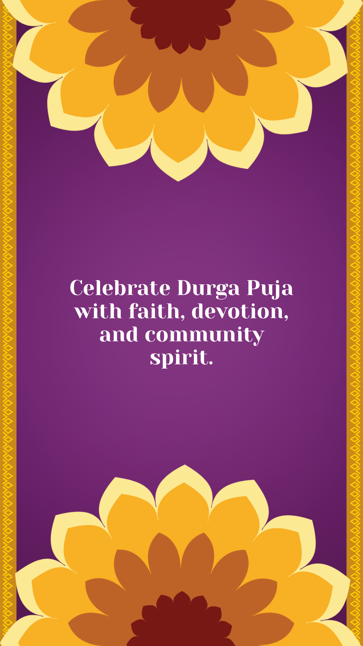 Free Purple Indian Durga Puja Template to Edit Online
