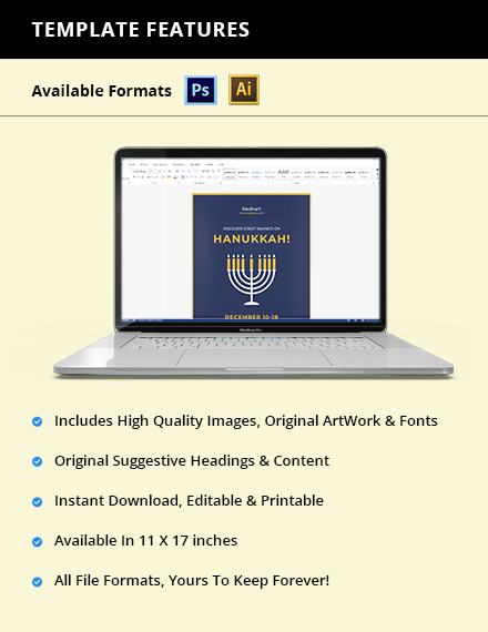 Free Hanukkah Poster Template to Edit Online