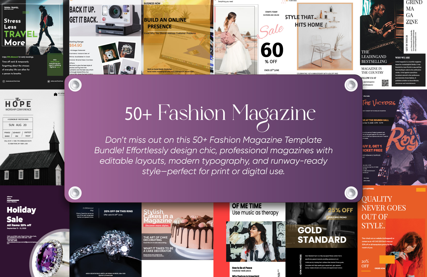 50+ Fashion Magazine Template Bundle