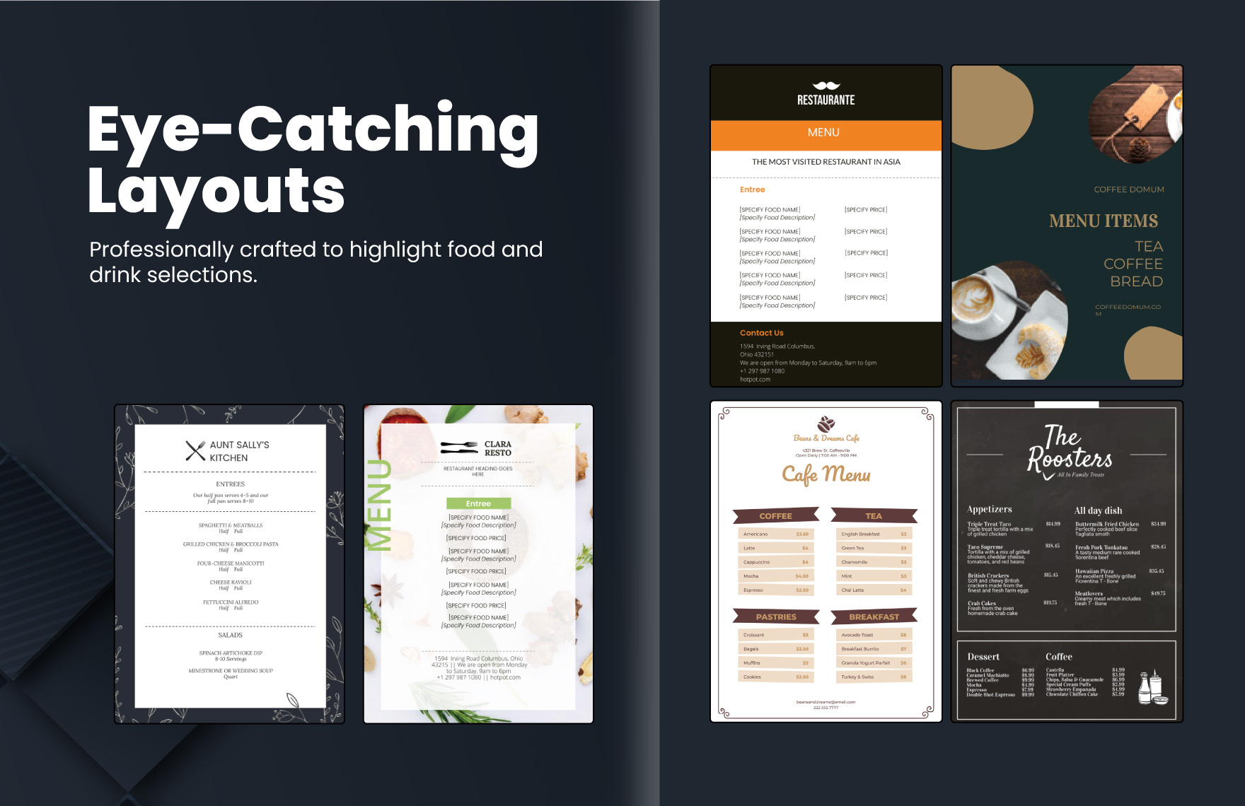 60+ Restaurant Menu Template Bundle