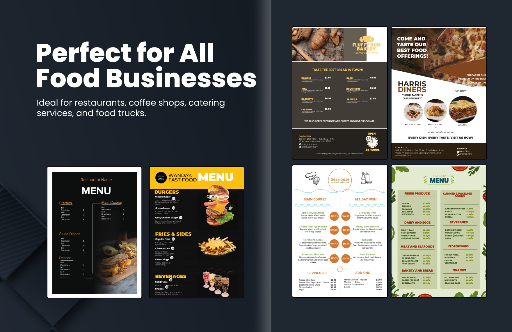60+ Restaurant Menu Template Bundle