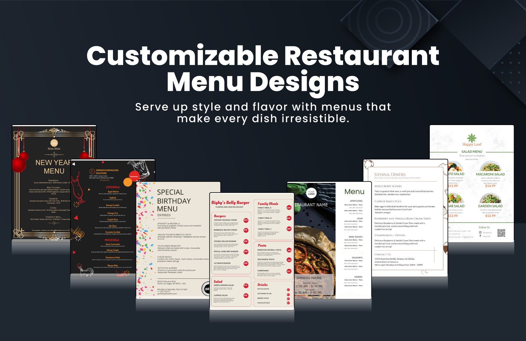 60+ Restaurant Menu Template Bundle