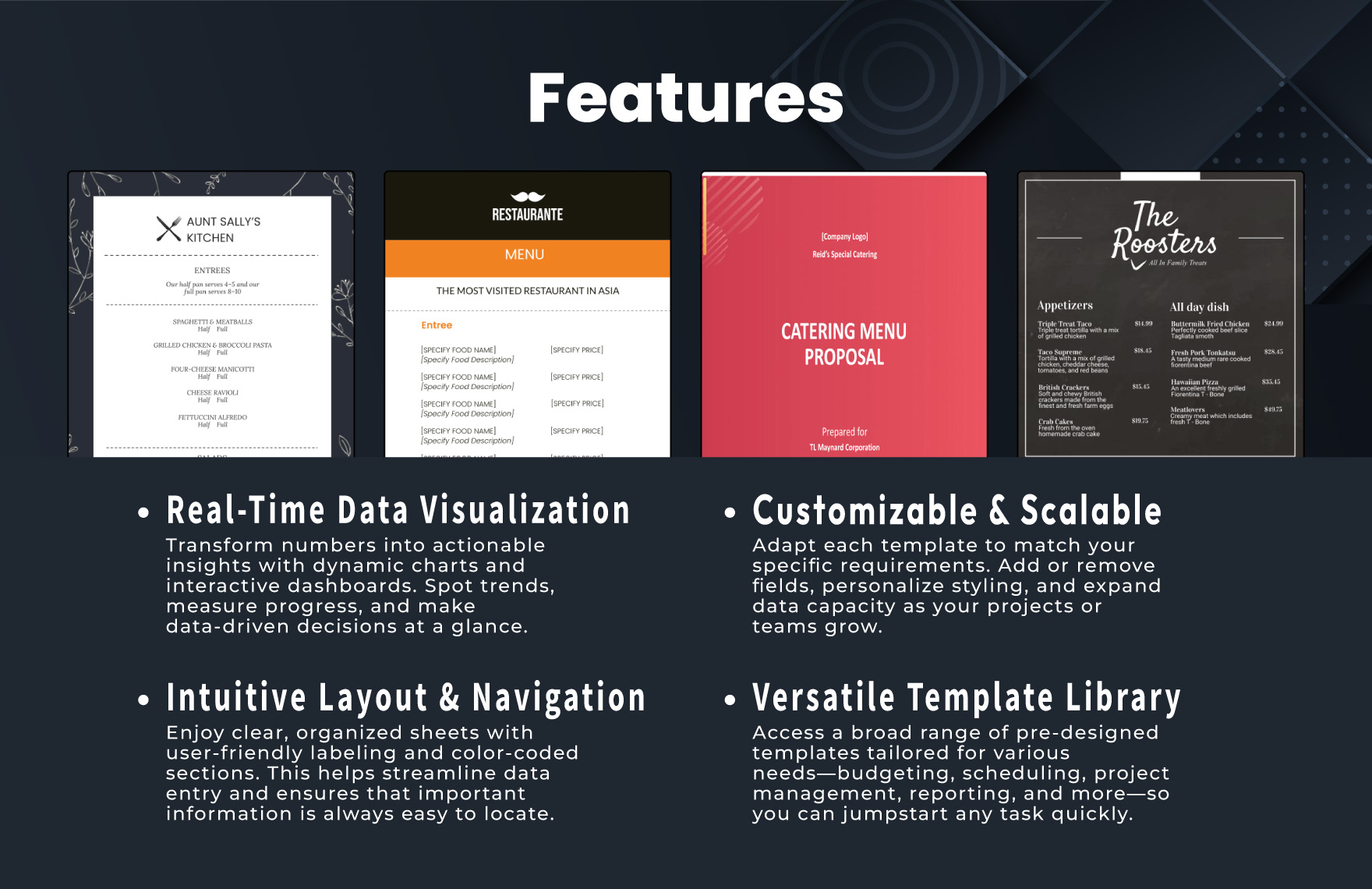 60+ Restaurant Menu Template Bundle