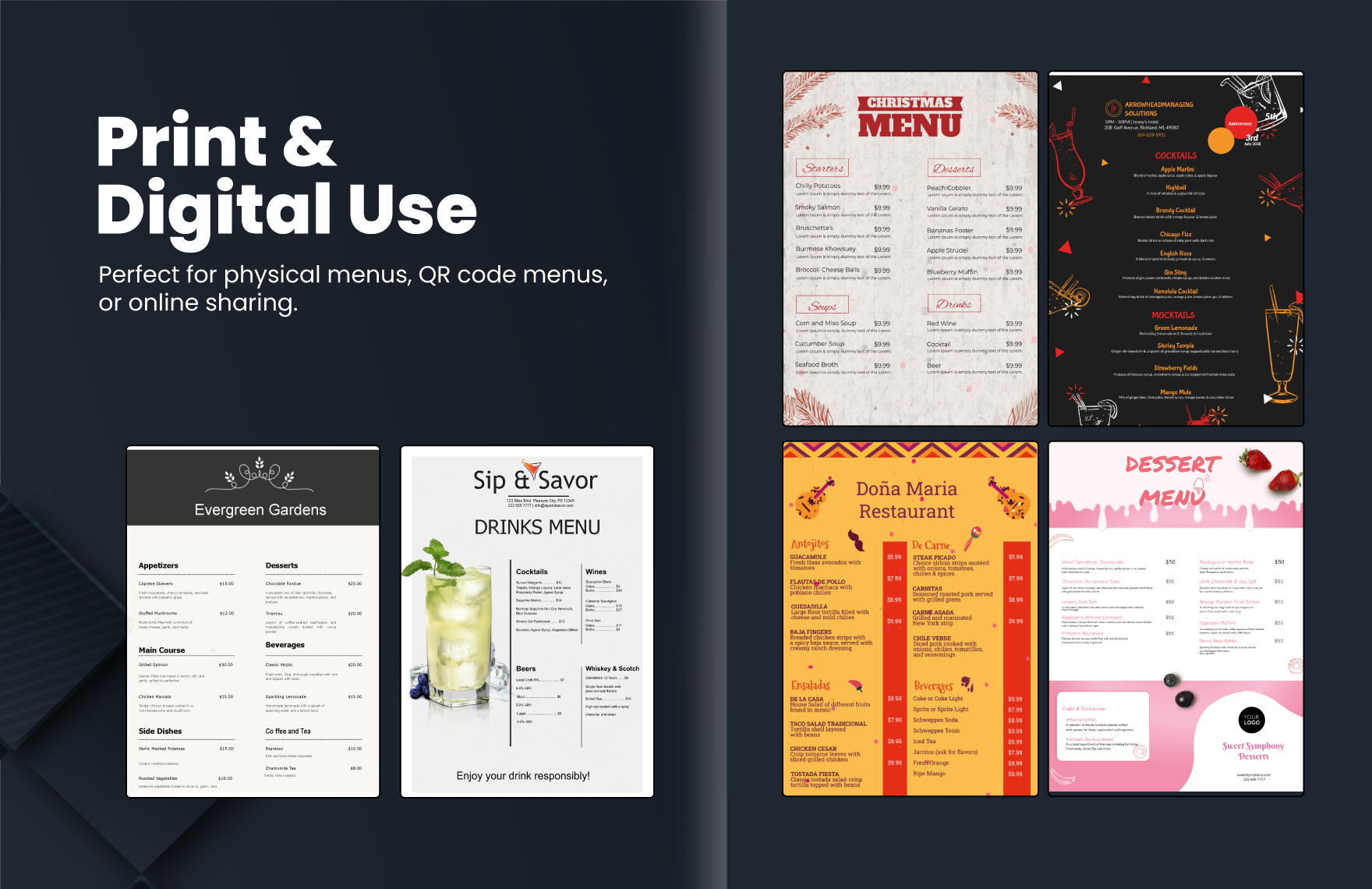 60+ Restaurant Menu Template Bundle