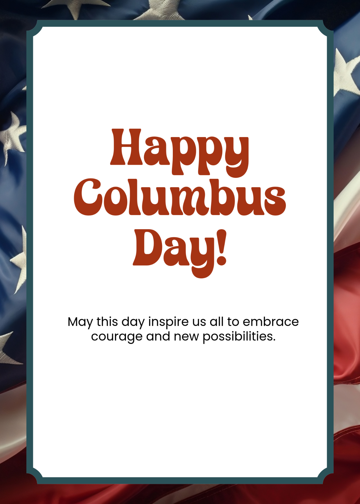 Blank Columbus Day Greetings Template