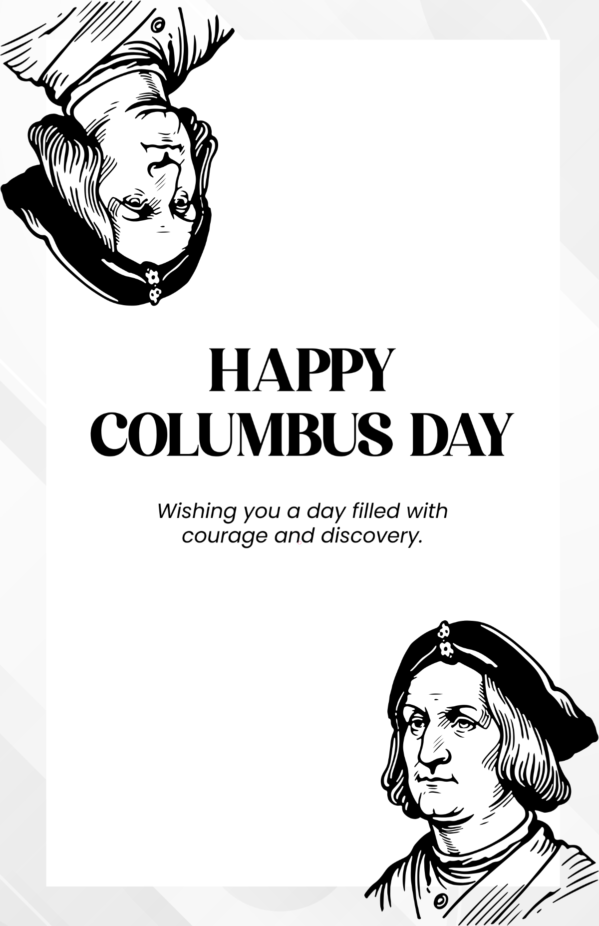 Minimalist White Columbus Day Template to Download