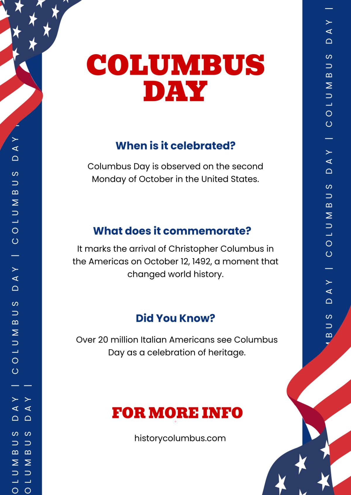 Columbus Day Infographic Template