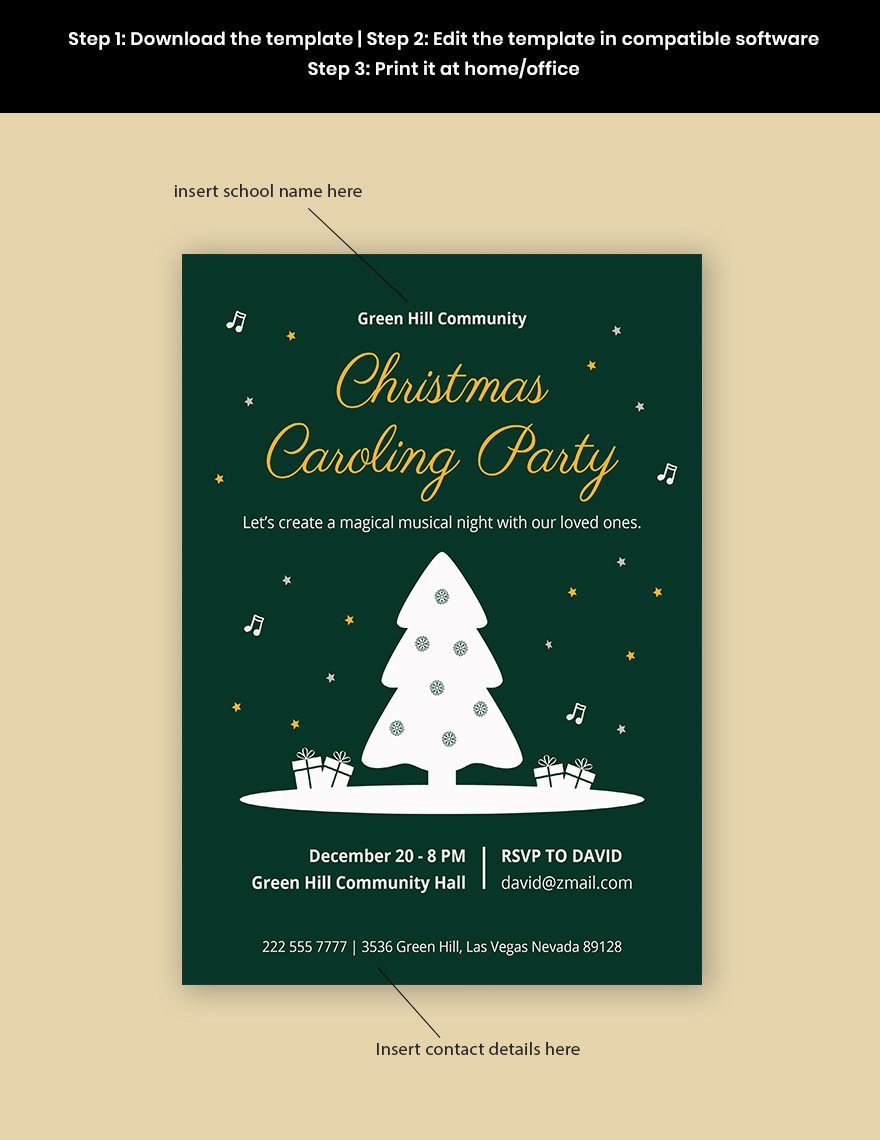 Christmas Caroling Flyer Template