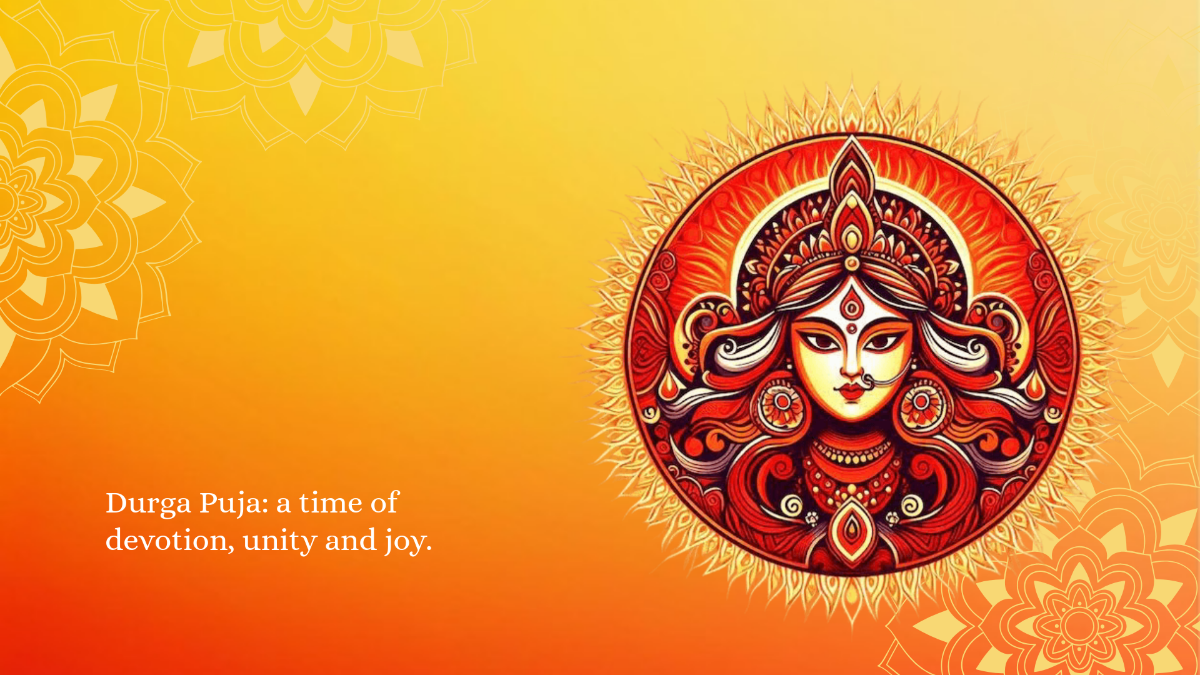 Free Gradient Durga Puja Design Template to Edit Online