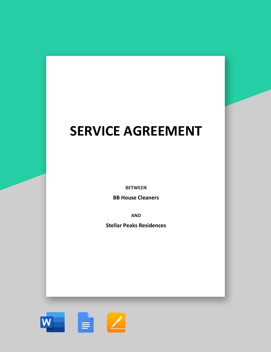 House Cleaning Service Agreement Template in Word, Google Docs, PDF, Apple Pages