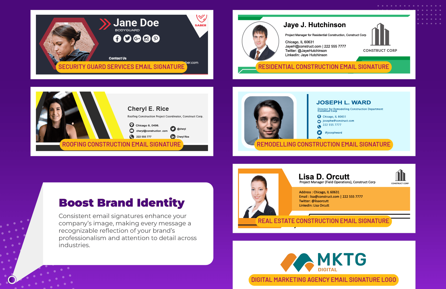 20+ Professional Email Signature Template Bundle