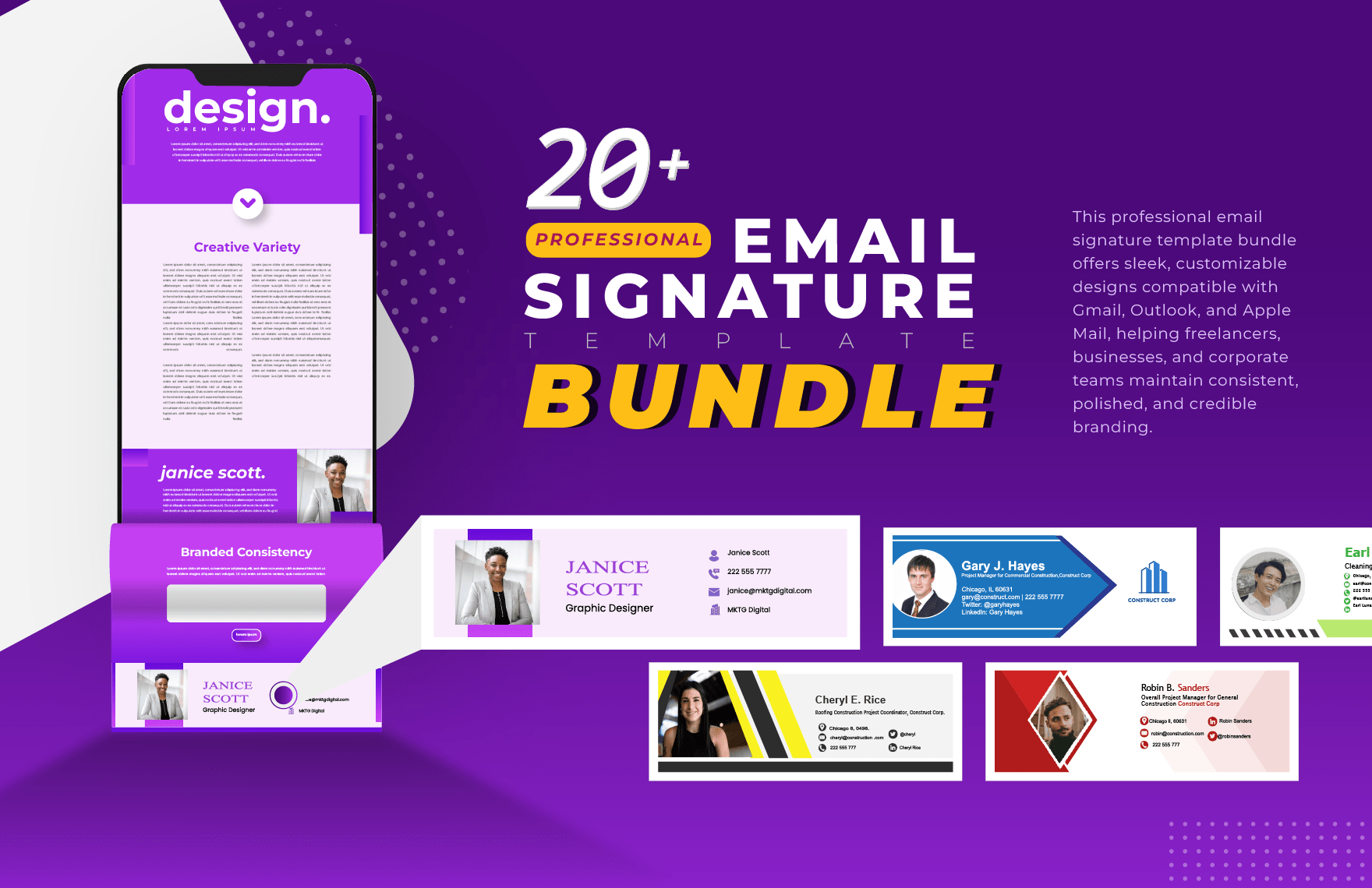 20+ Professional Email Signature Template Bundle in Word, Google Docs to Download
