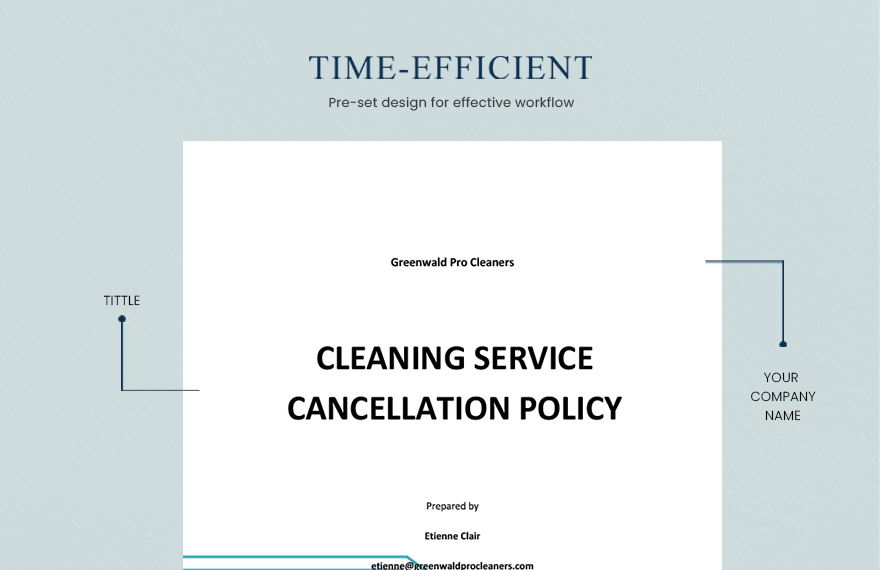 Cleaning Service Cancellation Policy Template in Word Google Docs