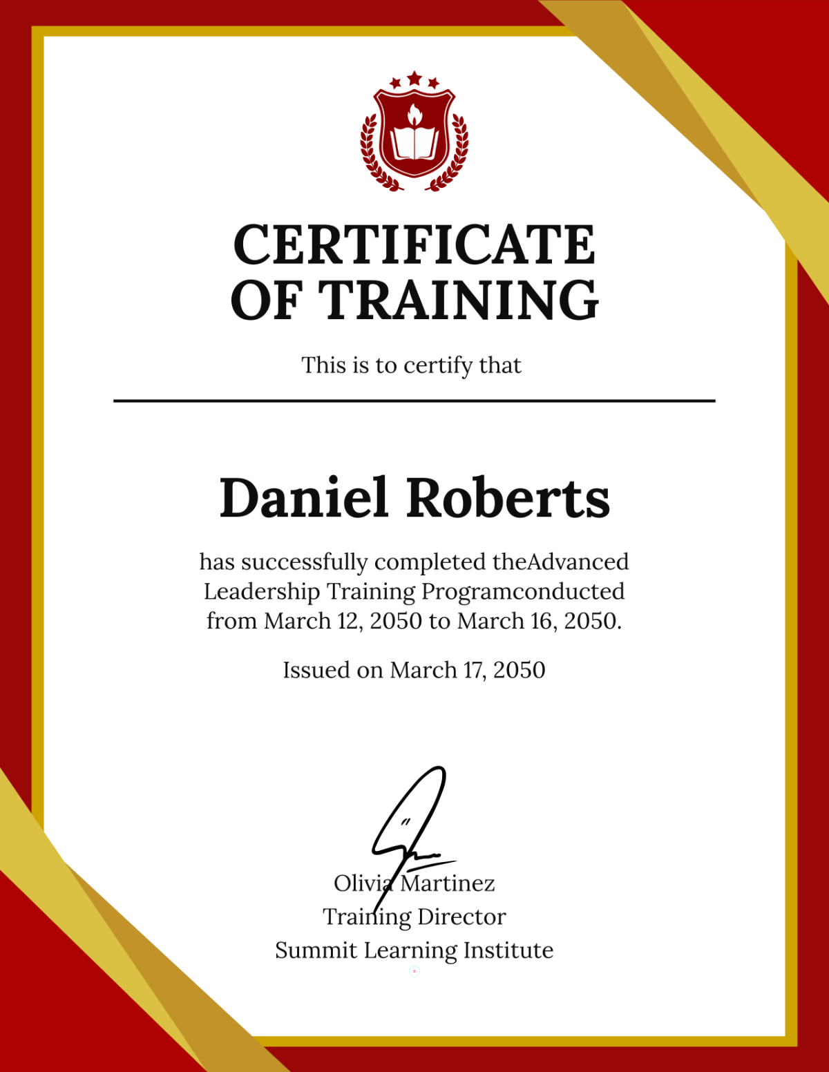 Free Vertical Training Certificate Template to Edit Online