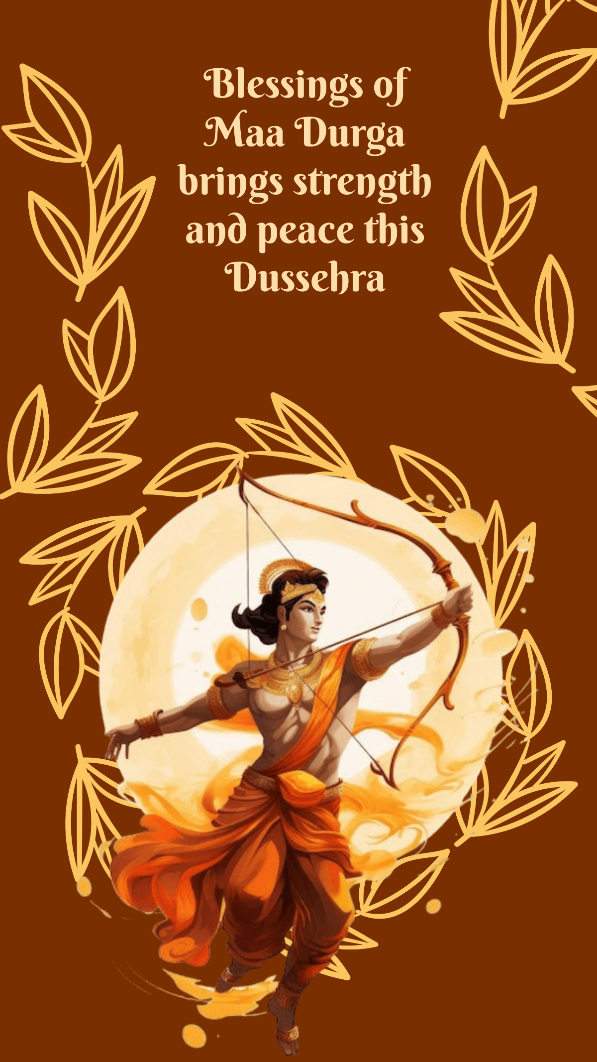 Free Brown Dussehra Durga Template to Edit Online