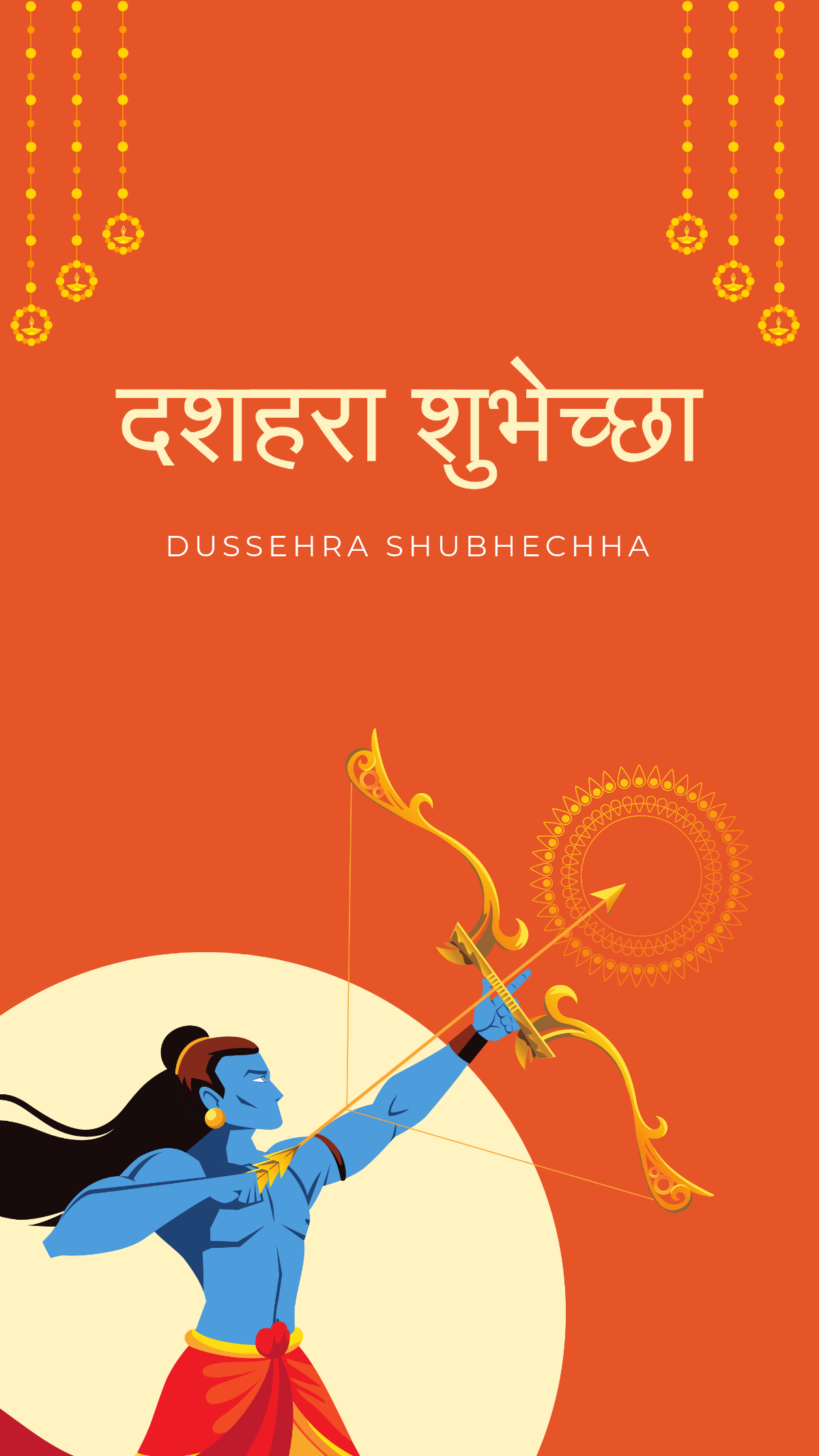 Free Blank Marathi Dussehra Template to Edit Online
