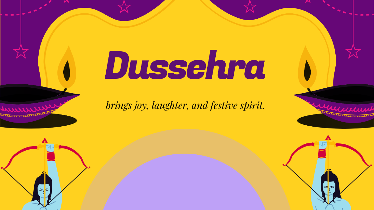 Free Colorful Cartoon Dussehra Template to Edit Online