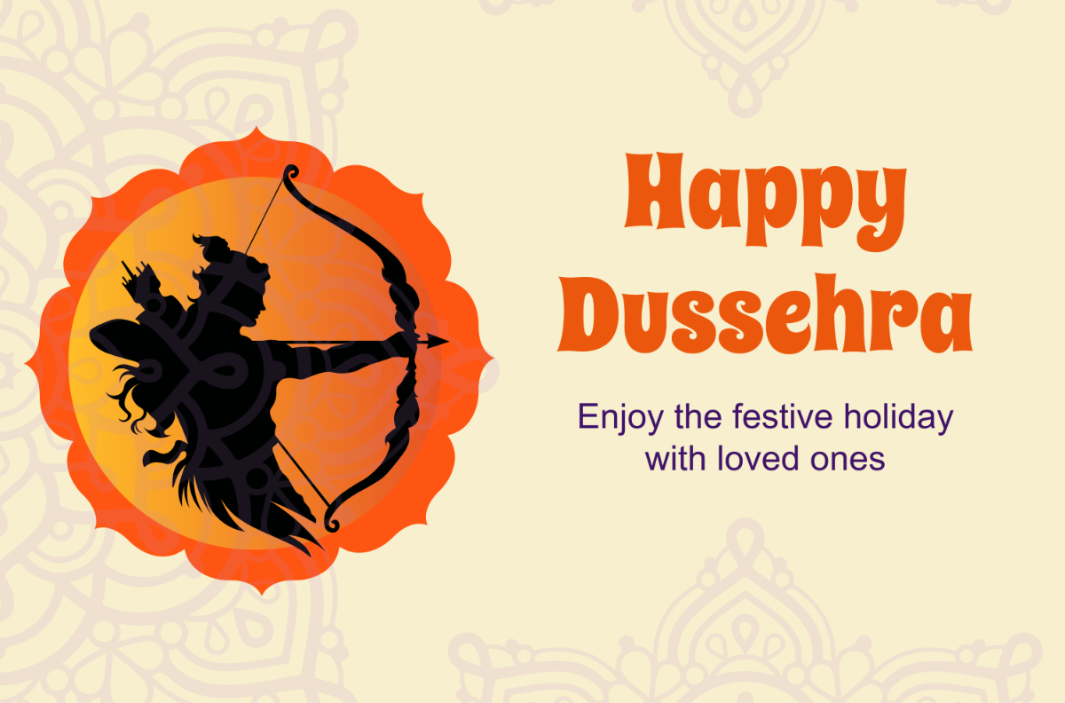 Free Dussehra Holiday Banner Template to Edit Online