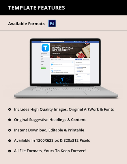 Free Boxing Day Facebook Cover Photo Template to Edit Online