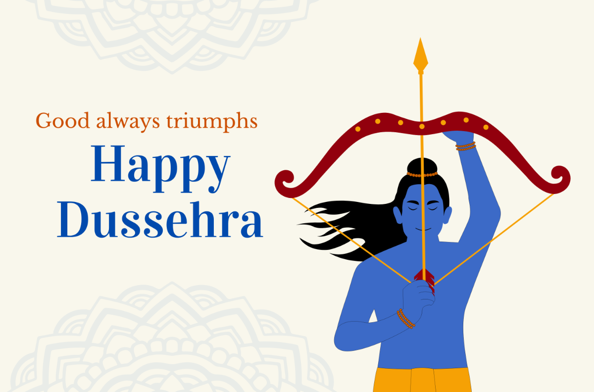 Free Dussehra Quote Banner Template to Edit Online