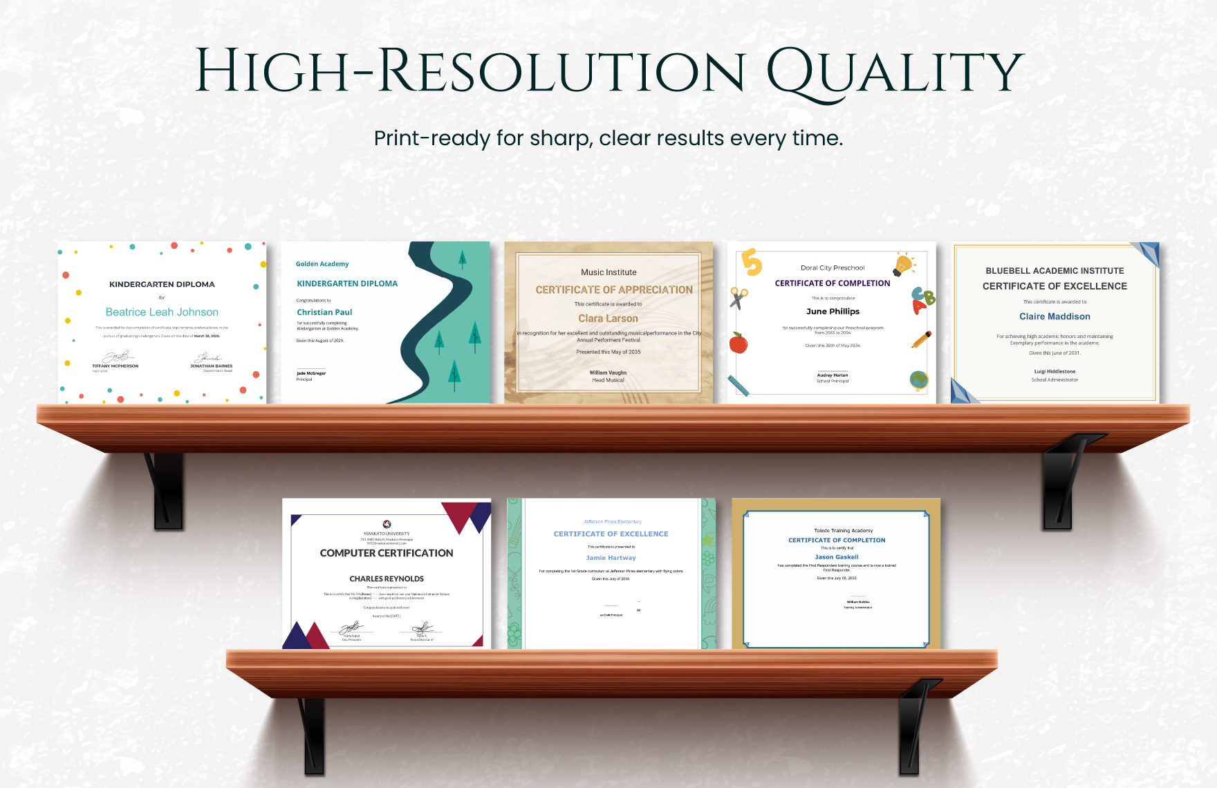40+ Elegant Certificate & Diploma Template Bundle