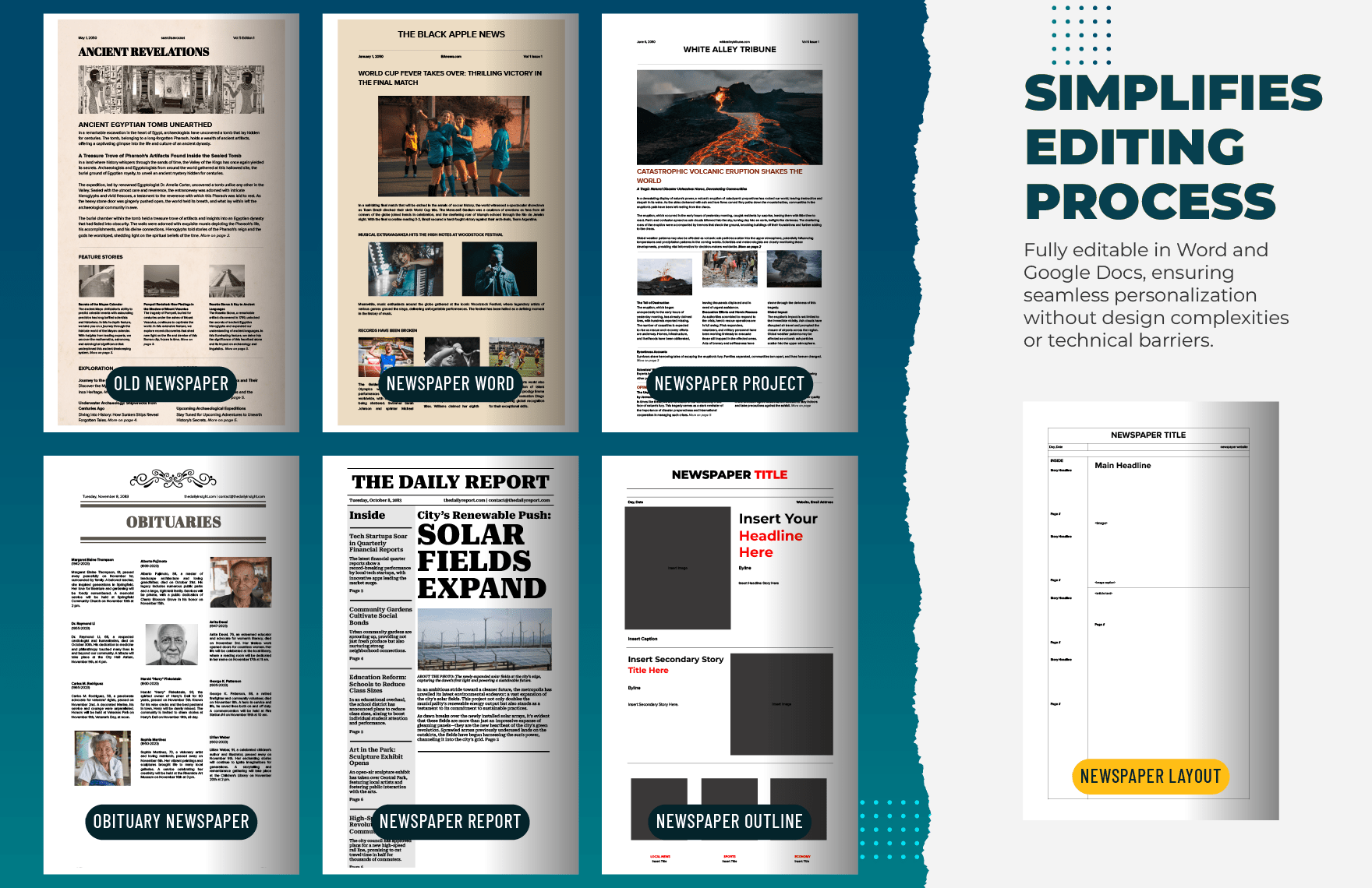 20+ Printable Newspaper Template Bundle