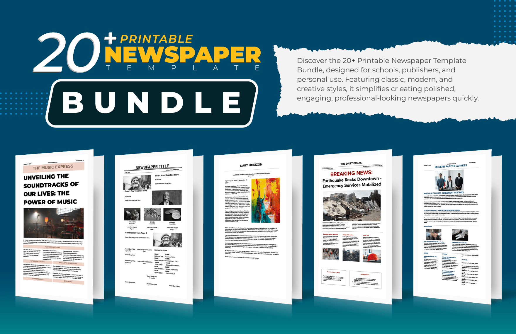 20+ Printable Newspaper Template Bundle in Word, Google Docs to Download
