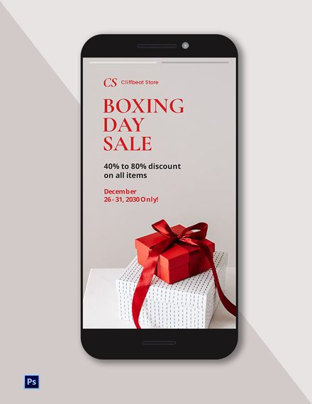 Free Boxing Day Sale Instagram Story Template to Edit Online