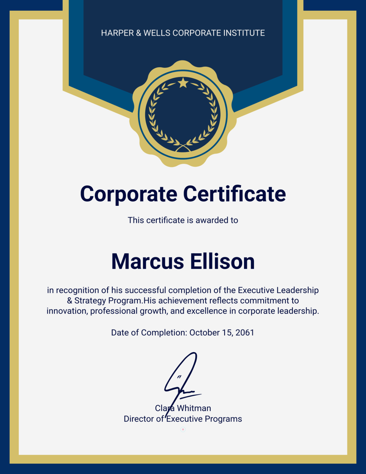 Free Professional Corporate Certificate Template to Edit Online
