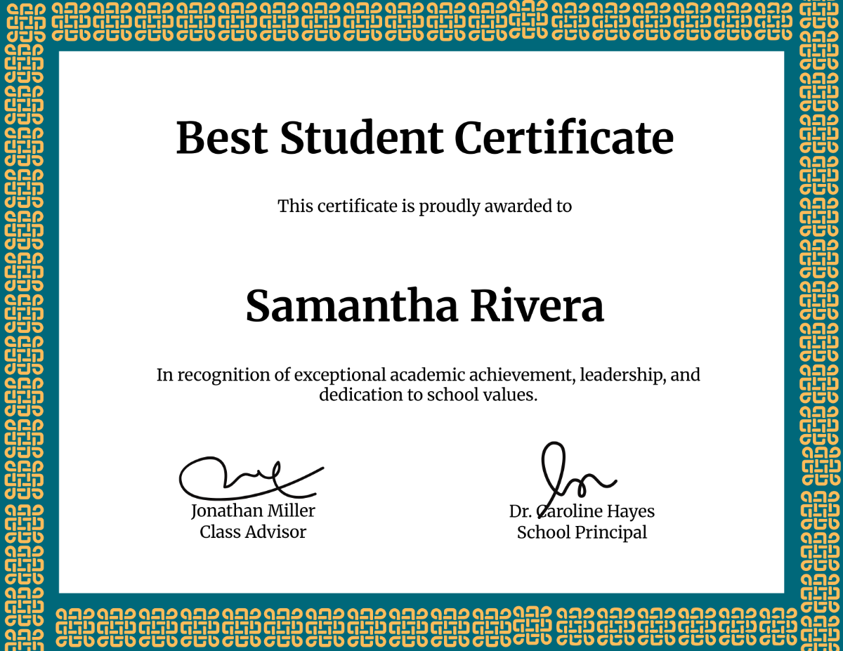Free Best Student Certificate Template to Edit Online