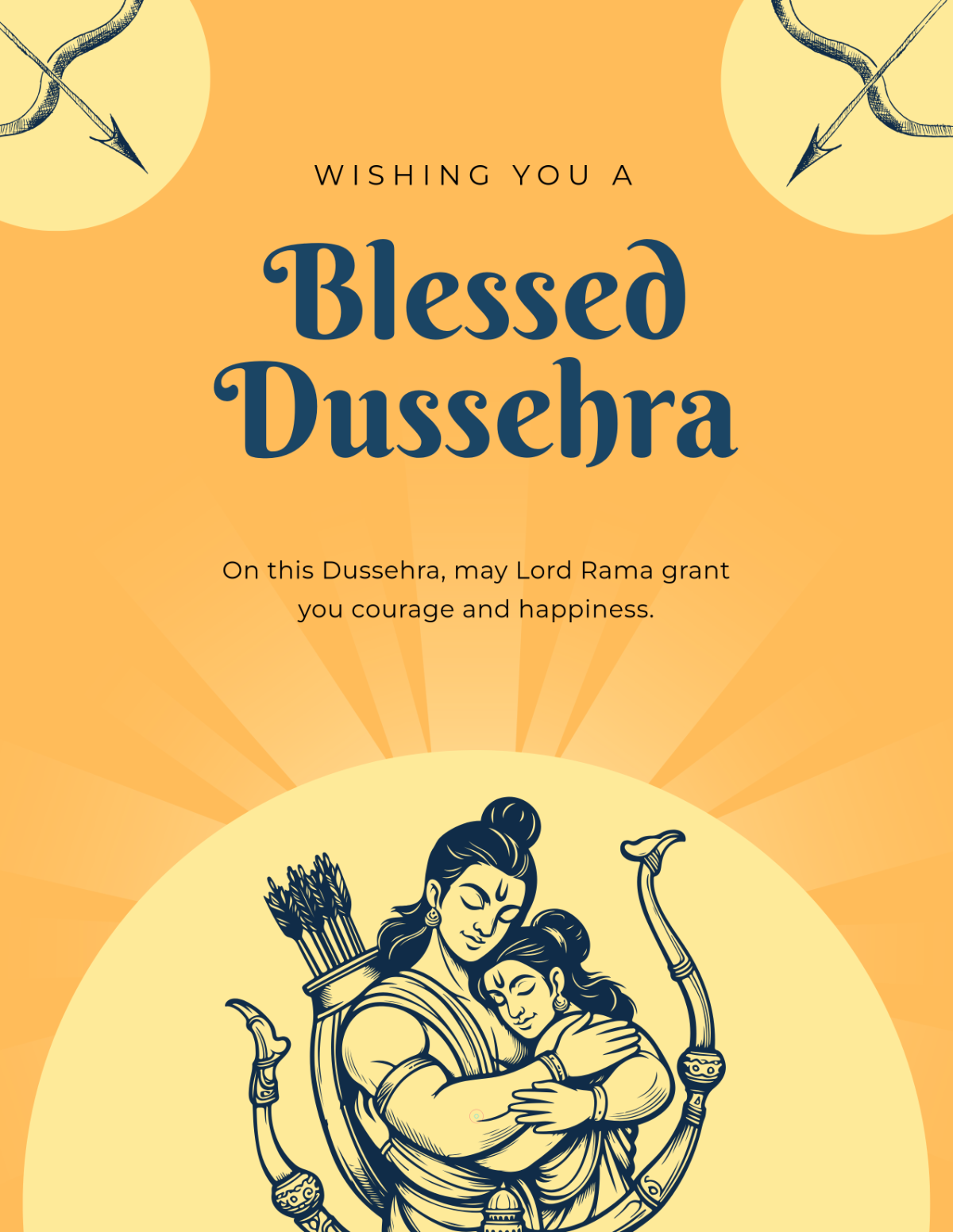 Free Dussehra Wishes Flyer Template to Edit Online