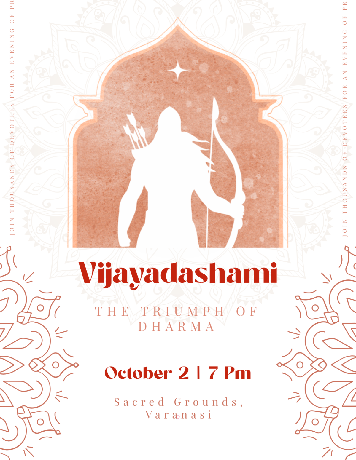 Free Vijayadashami Dussehra Flyer Template to Edit Online