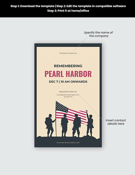 Free Pearl Harbor Day Poster Template to Edit Online