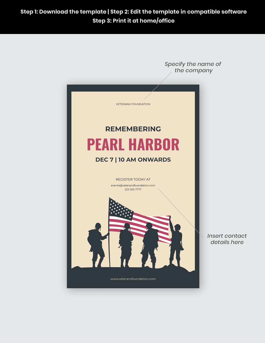 Pearl Harbor Day Poster Template