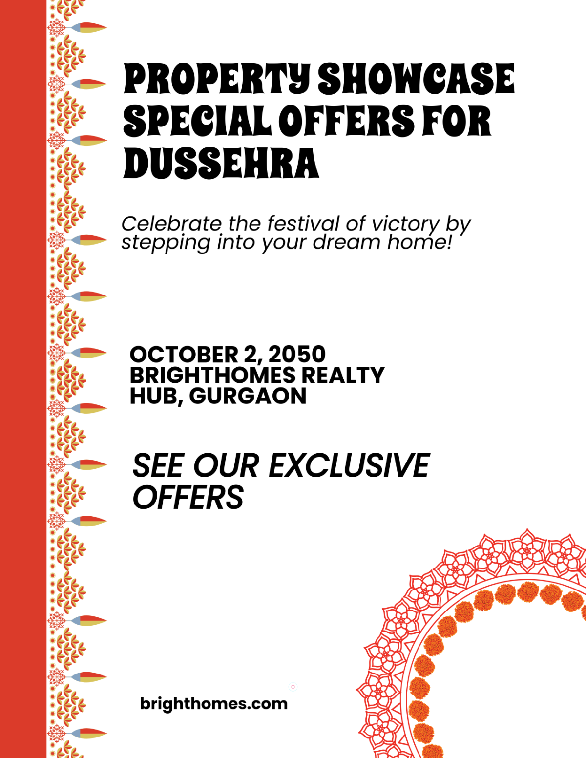 Dussehra Real Estate Flyer Template to Download